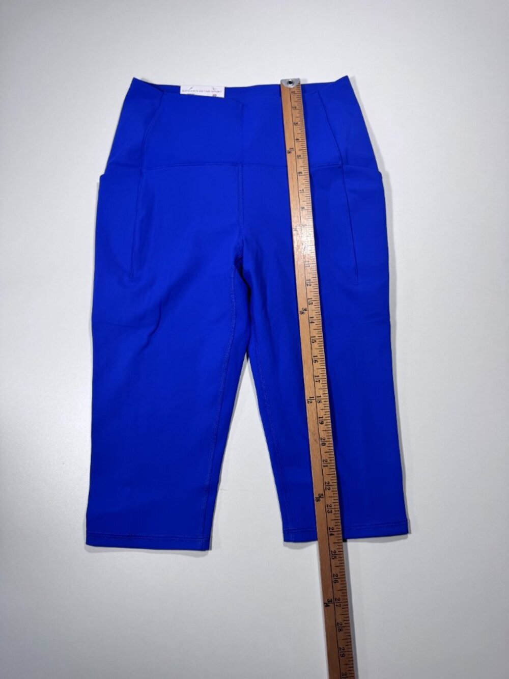 Spyder Active Sport Capri Leggings Women’s Medium Bright Blue High Rise Pockets - Picture 3 of 9